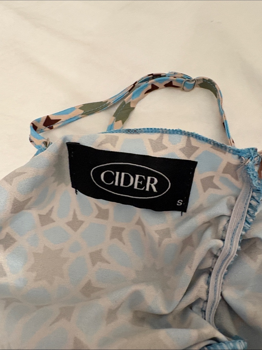 Cider Blue & Brown Geometric Strappy Top - Picture 2 of 3
